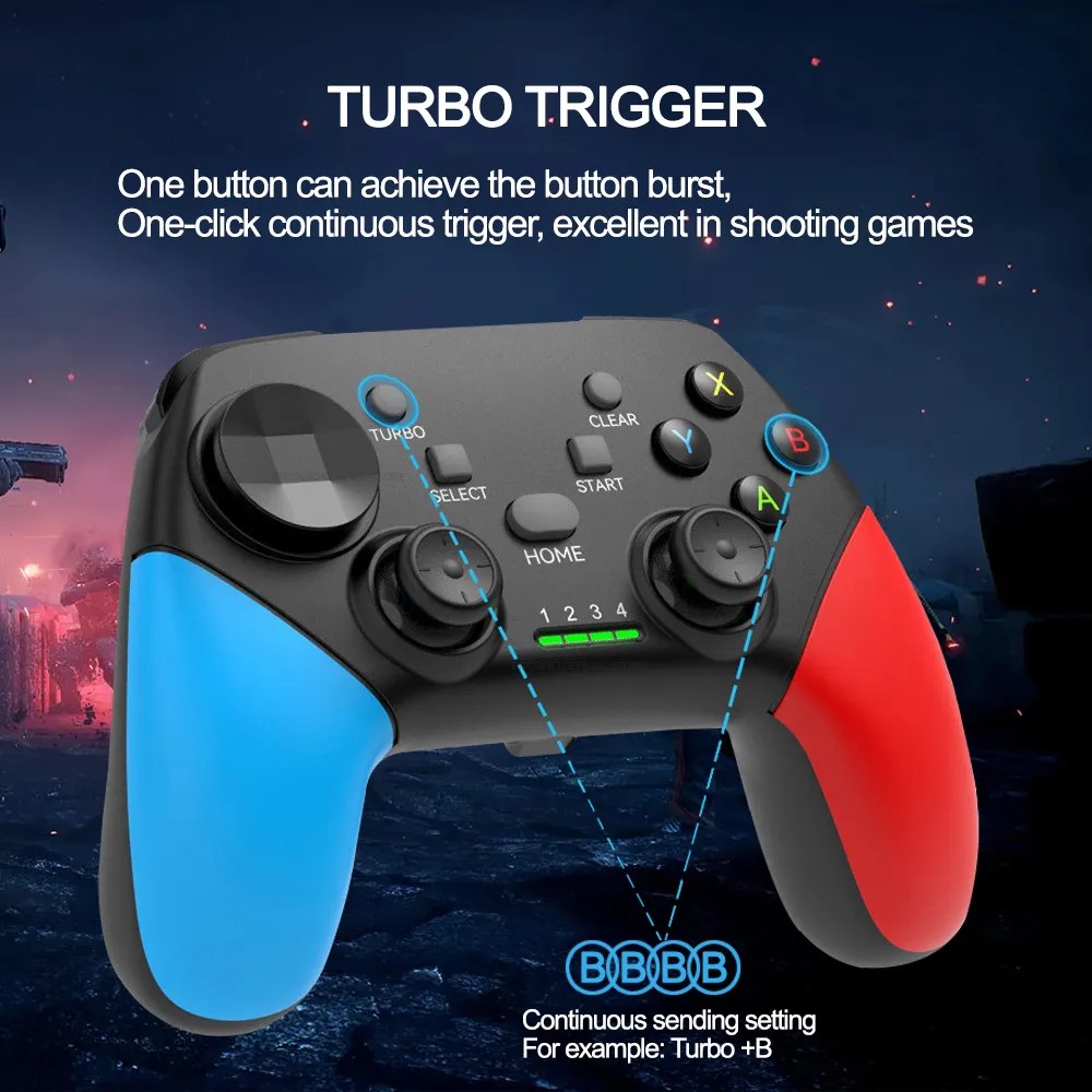 For Nintendo Switch PS4 TV Box Games Android Phone IOS PC Bluetooth Game Consoles Controller 2.4G Wireless Gamepads Dual Vibration Joystick