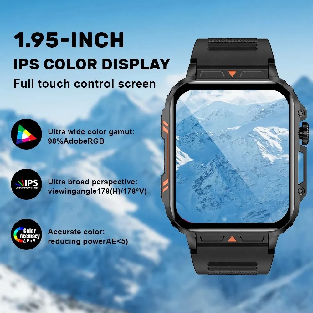 LIGE L81 Smartwatch 1.95 Inch Screen Health Monitoring Watches IP68 Waterproof Sport Fitness Smart Watch For Men Women