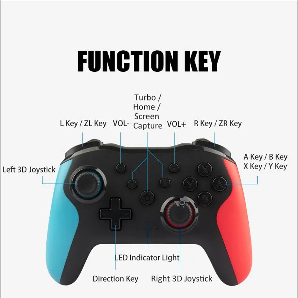 For Nintendo Switch PS4 TV Box Games Android Phone IOS PC Bluetooth Game Consoles Controller 2.4G Wireless Gamepads Dual Vibration Joystick