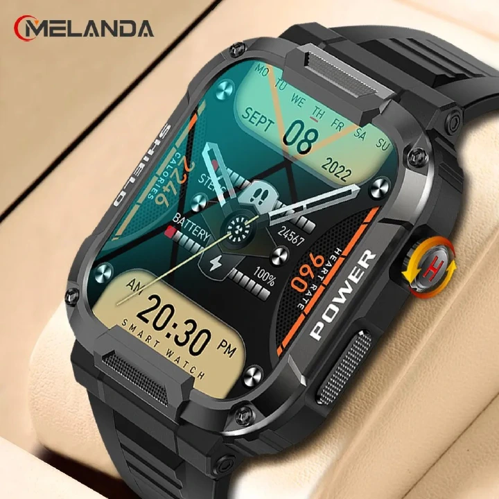 1.85 Outdoor Military Smart Watches Men Bluetooth Call Smartwatches For All Smart Phones Ip68 Waterproof Ftiness Smart Watches