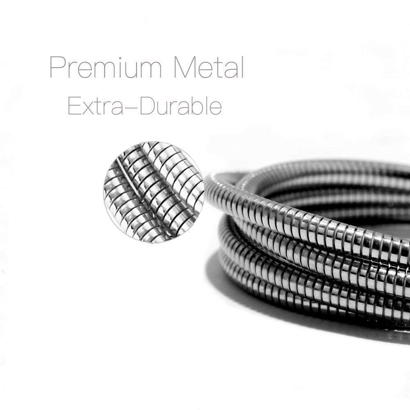 3.3Ft (1m) Type-C,USB Micro,USB Lightning Fast Charge Cord &amp; Data Sync Metal Spring Shield Cord