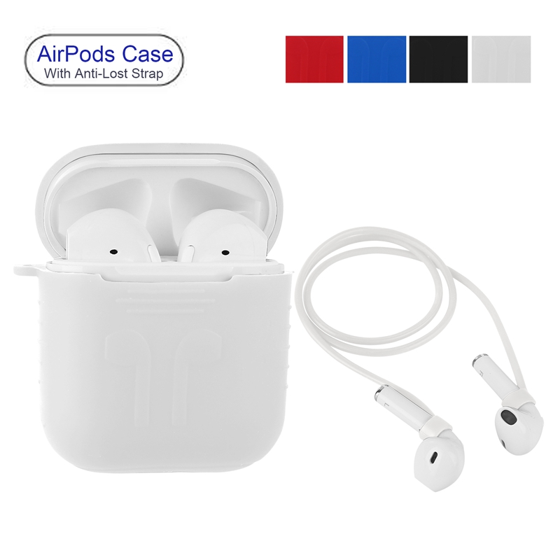 AirPods Case Cover, Silicone Case with Airpods Anti-Lost Strap for Airpods