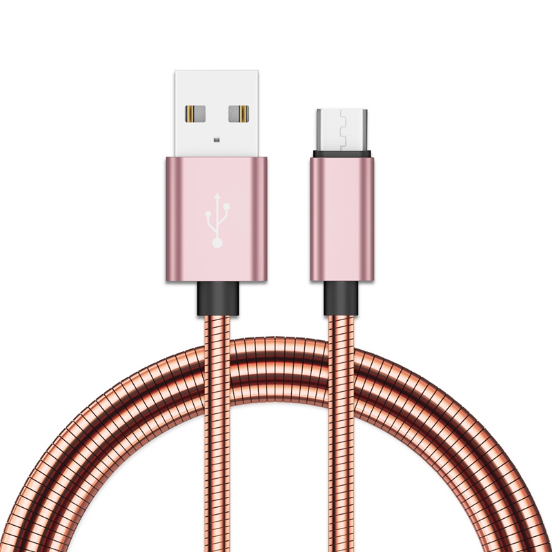 Micro USB Cable, Metal Spring Durable Cord Universal Heavy Duty Rugged Micro USB Data Cord