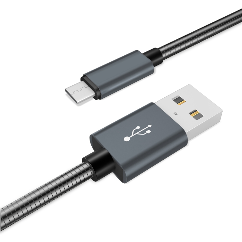 Micro USB Cable, Metal Spring Durable Cord Universal Heavy Duty Rugged Micro USB Data Cord
