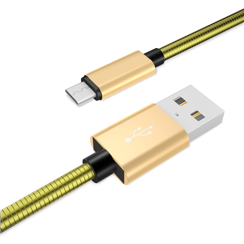 Micro USB Cable, Metal Spring Durable Cord Universal Heavy Duty Rugged Micro USB Data Cord