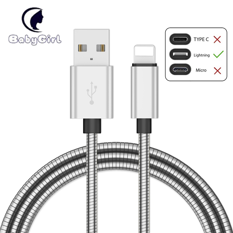 Metal USB Lightning Cable for iPhone iPad and more – Fast Charging &amp; Data Transfer Cord