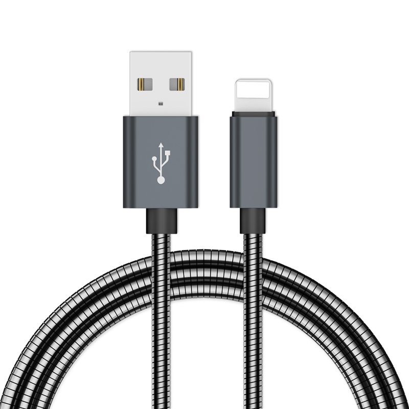 Metal USB Lightning Cable for iPhone iPad and more – Fast Charging &amp; Data Transfer Cord