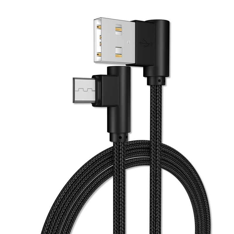 Right Angle Micro USB Cable,90 Degree Braided Fast Charge Cord &amp; Data Sync