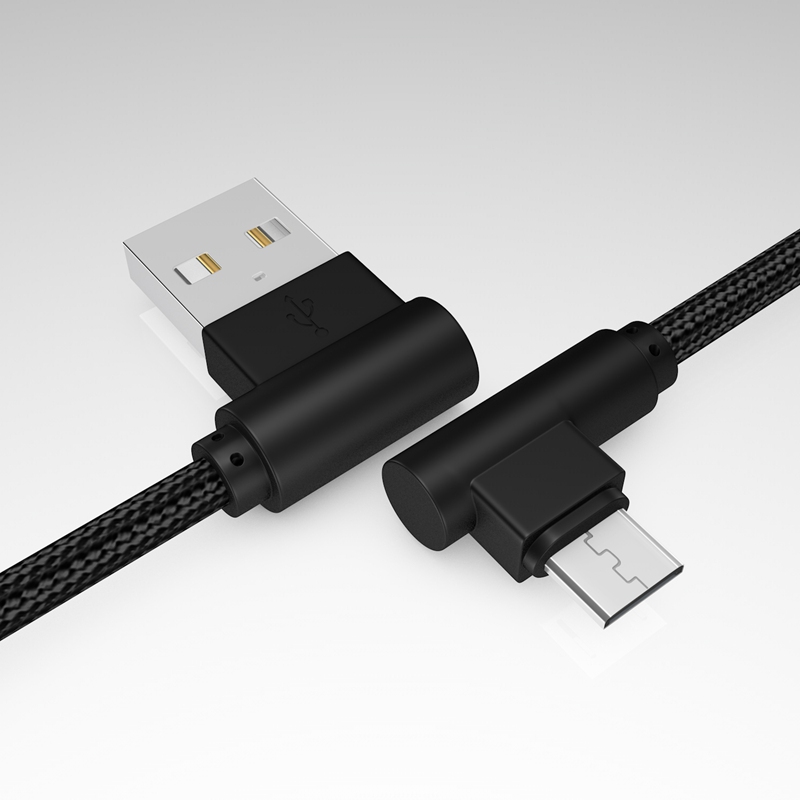 Right Angle Micro USB Cable,90 Degree Braided Fast Charge Cord &amp; Data Sync