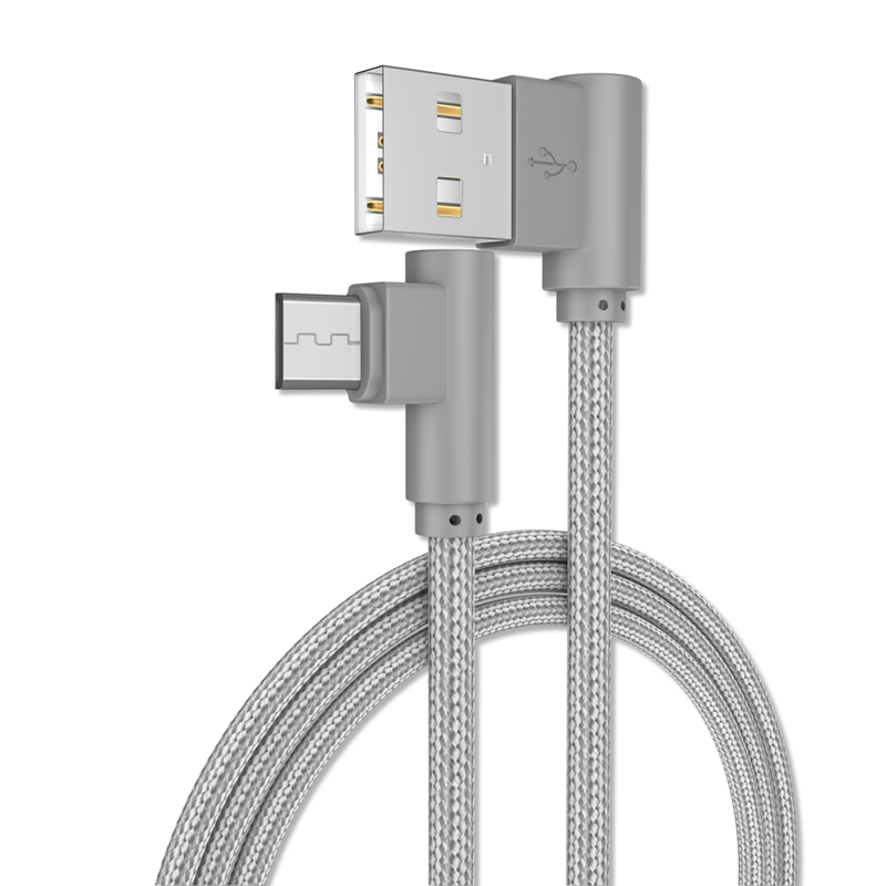 Right Angle Micro USB Cable,90 Degree Braided Fast Charge Cord &amp; Data Sync