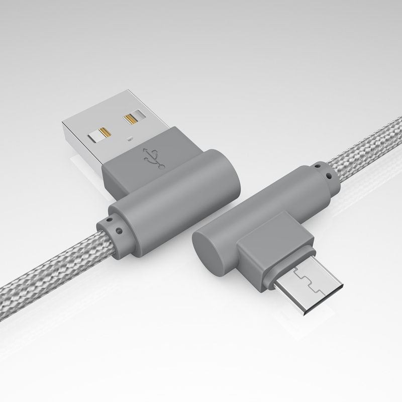 Right Angle Micro USB Cable,90 Degree Braided Fast Charge Cord &amp; Data Sync