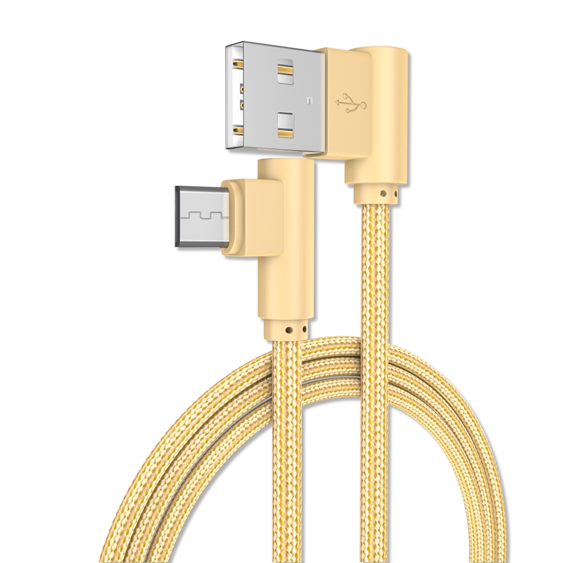 Right Angle Micro USB Cable,90 Degree Braided Fast Charge Cord &amp; Data Sync