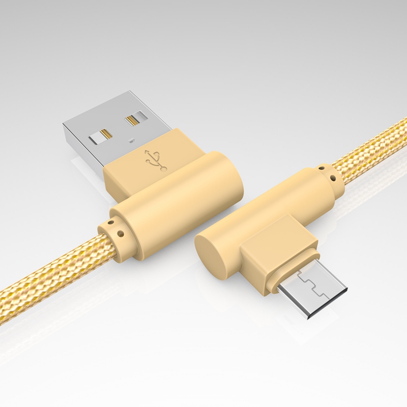 Right Angle Micro USB Cable,90 Degree Braided Fast Charge Cord &amp; Data Sync