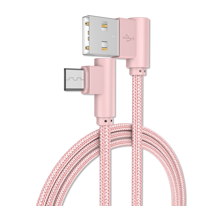 Right Angle Micro USB Cable,90 Degree Braided Fast Charge Cord &amp; Data Sync
