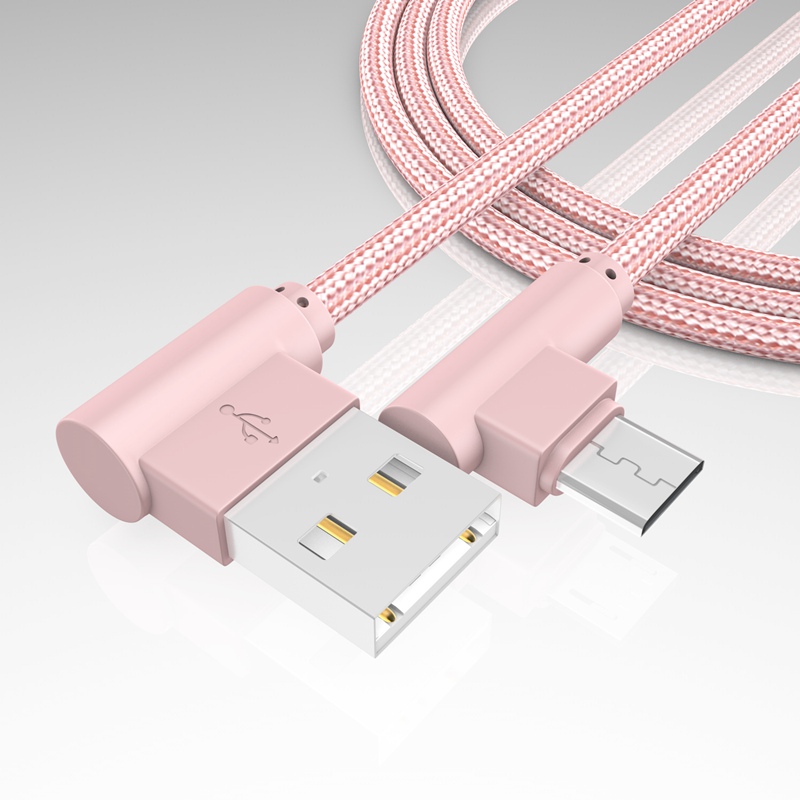 Right Angle Micro USB Cable,90 Degree Braided Fast Charge Cord &amp; Data Sync