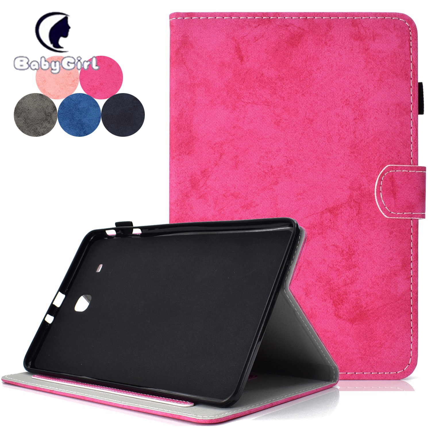 Galaxy Tab E 9.6 Case, SM-T560 Case, Multi-Angle Viewing Wallet Case Cover for SM-T560/T561/T565