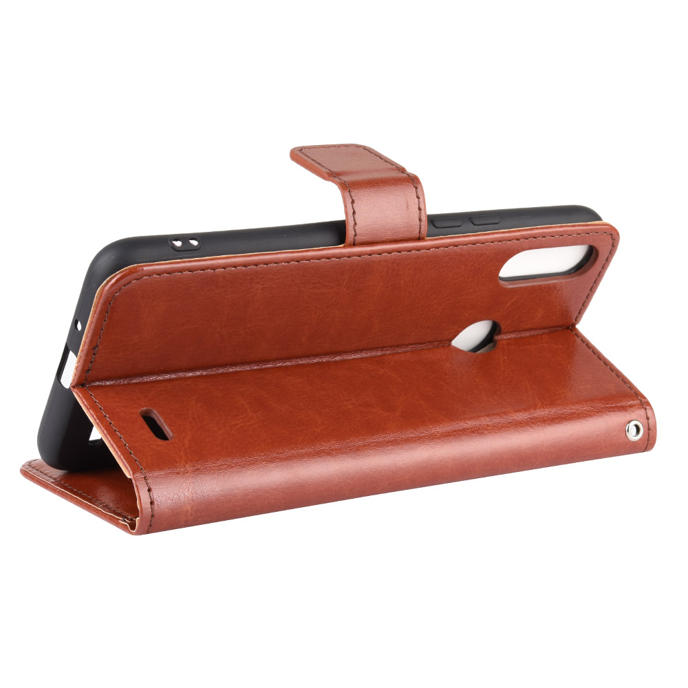 Infinix Hot 7/X624B Case, PU Leather Wallet Case Cover [Stand Feature] with Wrist Strap