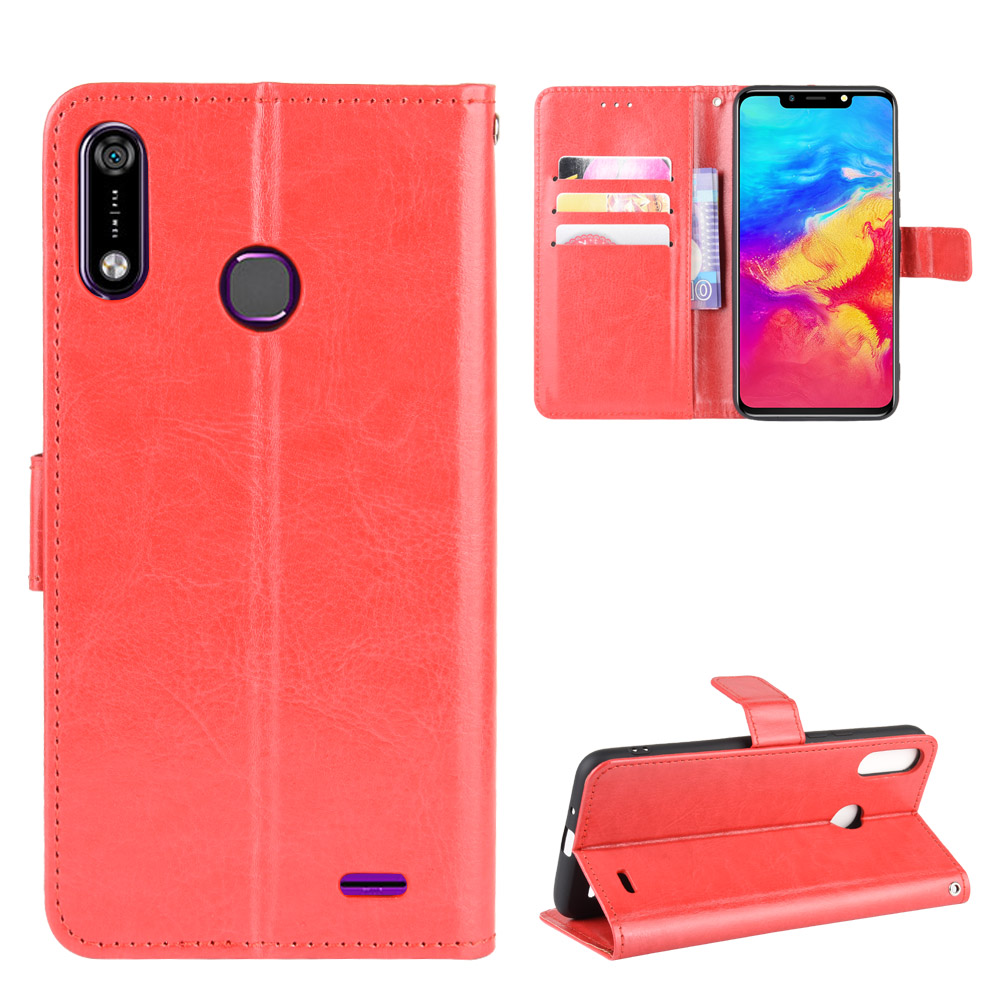 Infinix Hot 7/X624B Case, PU Leather Wallet Case Cover [Stand Feature] with Wrist Strap