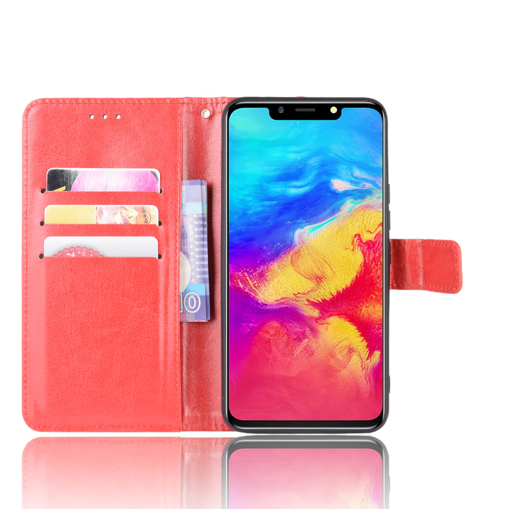 Infinix Hot 7/X624B Case, PU Leather Wallet Case Cover [Stand Feature] with Wrist Strap