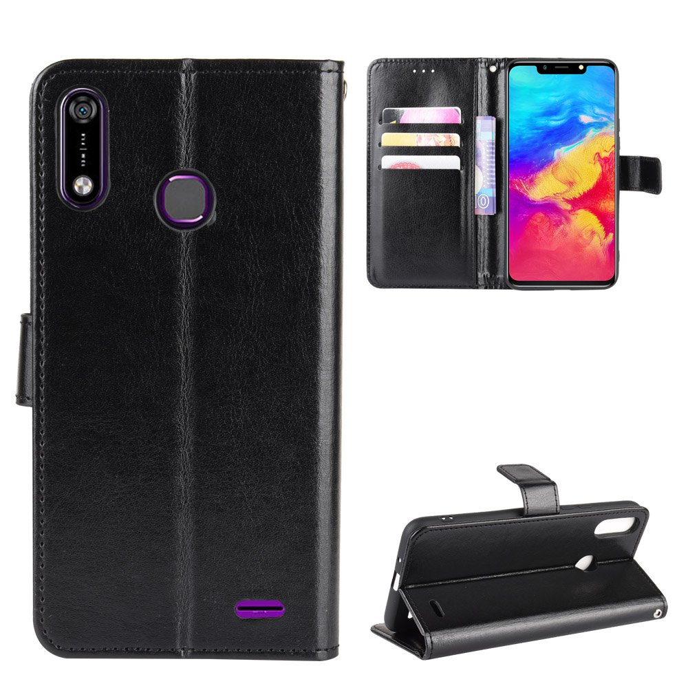 Infinix Hot 7/X624B Case, PU Leather Wallet Case Cover [Stand Feature] with Wrist Strap
