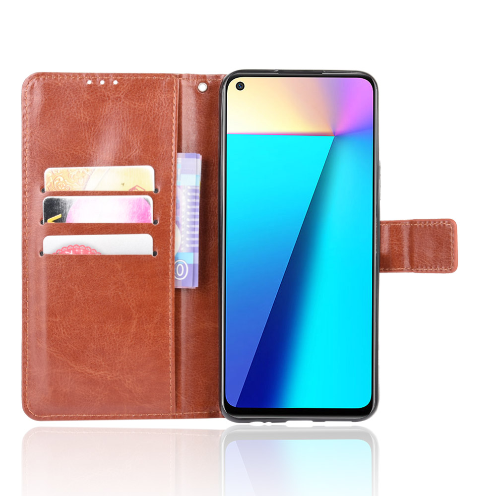 Infinix Note 7 Case, PU Leather Wallet Case Phone Cover [Stand Feature] with Wrist Strap