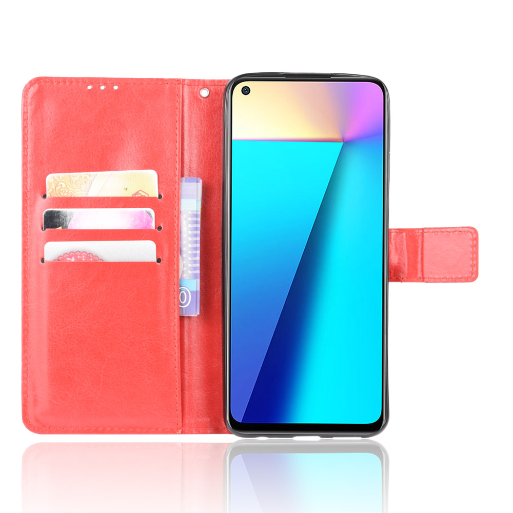 Infinix Note 7 Case, PU Leather Wallet Case Phone Cover [Stand Feature] with Wrist Strap