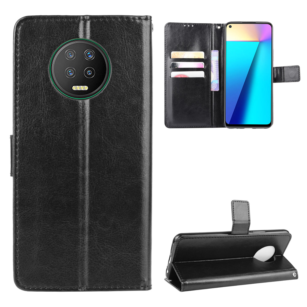 Infinix Note 7 Case, PU Leather Wallet Case Phone Cover [Stand Feature] with Wrist Strap