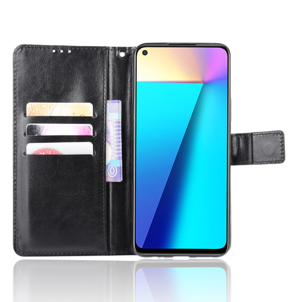 Infinix Note 7 Case, PU Leather Wallet Case Phone Cover [Stand Feature] with Wrist Strap