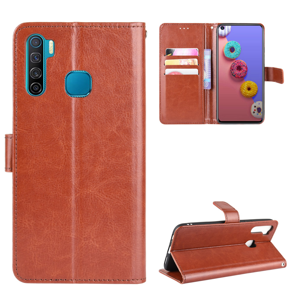 Infinix S5/S5 Lite/X652/X652B Case, PU Leather Wallet Case Phone Cover with Wrist Strap