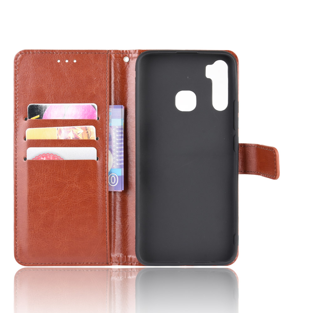 Infinix S5/S5 Lite/X652/X652B Case, PU Leather Wallet Case Phone Cover with Wrist Strap