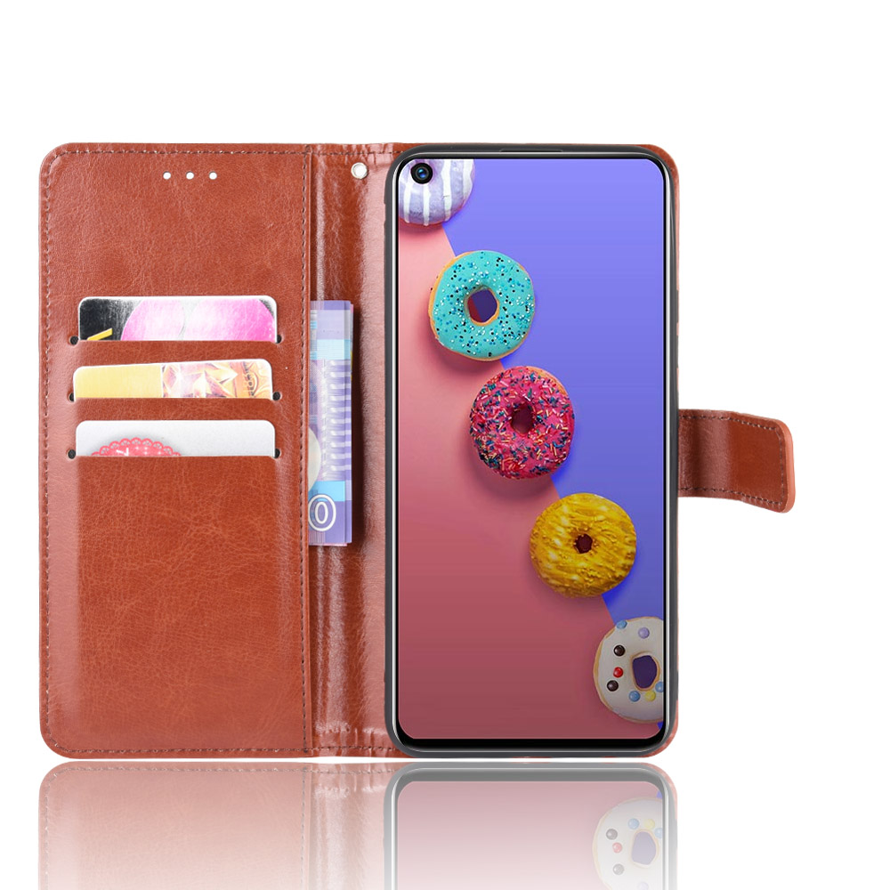 Infinix S5/S5 Lite/X652/X652B Case, PU Leather Wallet Case Phone Cover with Wrist Strap