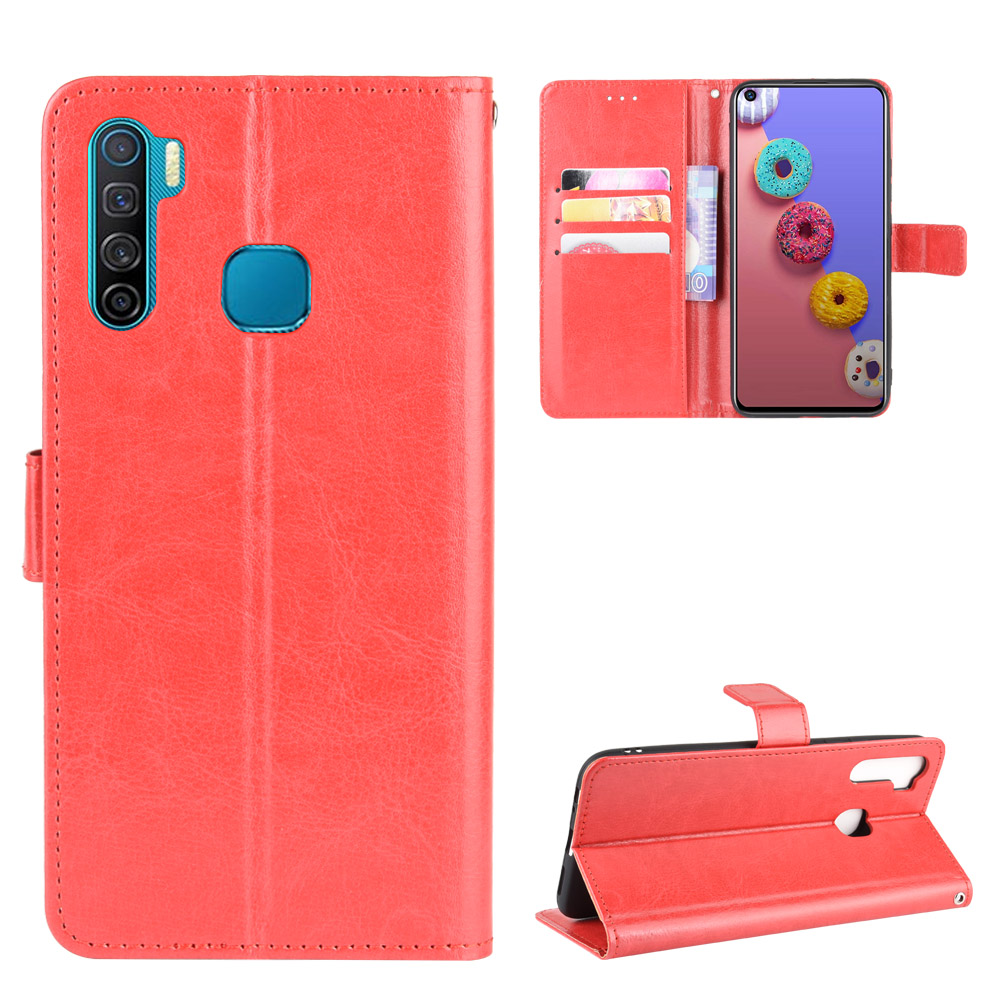 Infinix S5/S5 Lite/X652/X652B Case, PU Leather Wallet Case Phone Cover with Wrist Strap