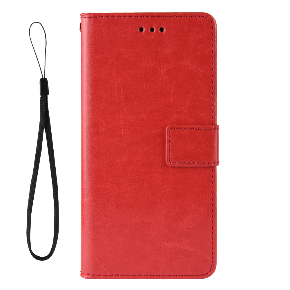 Infinix S5/S5 Lite/X652/X652B Case, PU Leather Wallet Case Phone Cover with Wrist Strap