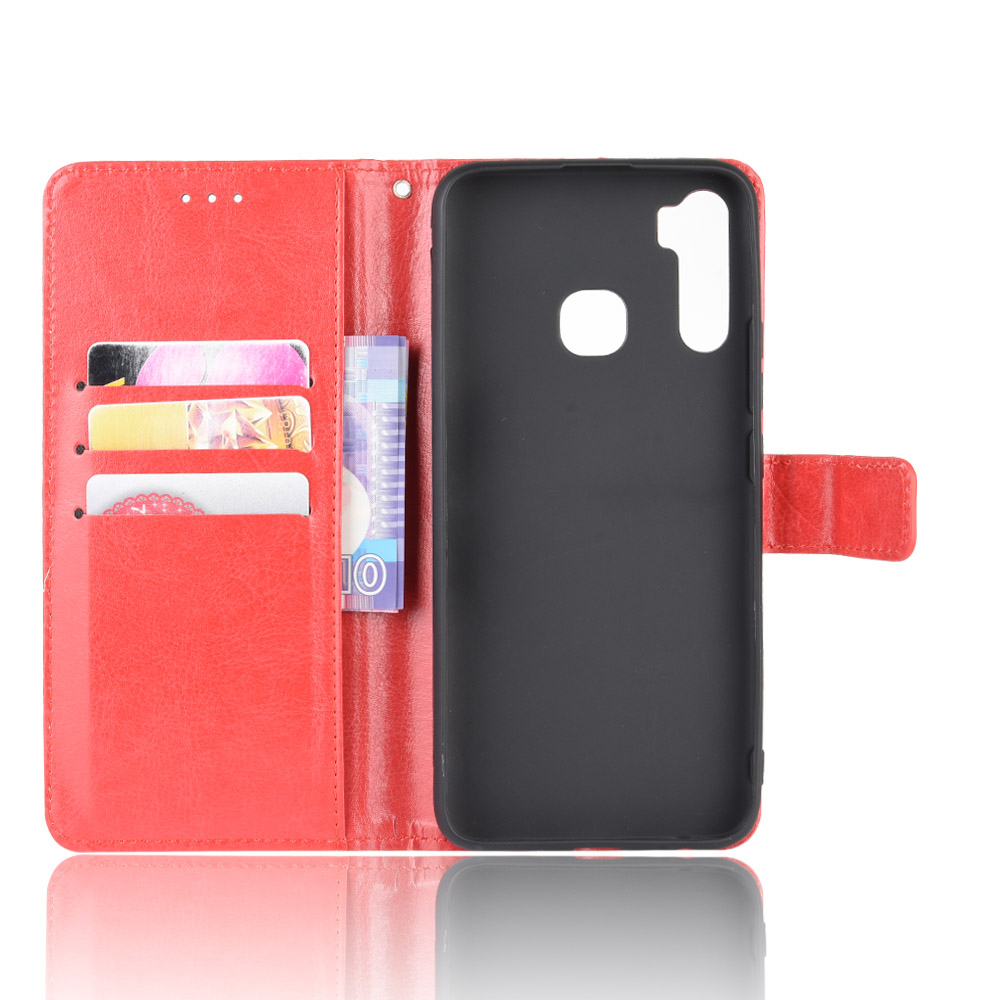 Infinix S5/S5 Lite/X652/X652B Case, PU Leather Wallet Case Phone Cover with Wrist Strap