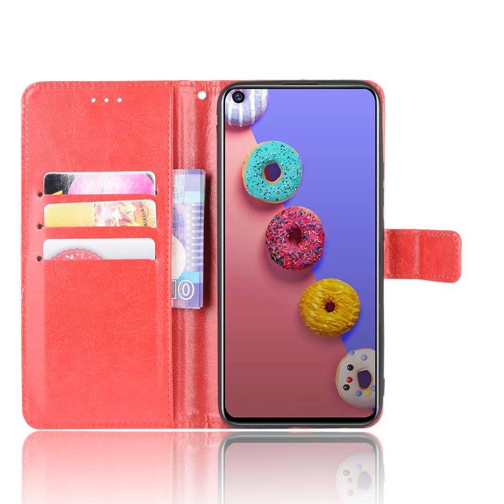 Infinix S5/S5 Lite/X652/X652B Case, PU Leather Wallet Case Phone Cover with Wrist Strap