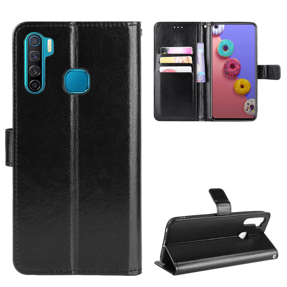 Infinix S5/S5 Lite/X652/X652B Case, PU Leather Wallet Case Phone Cover with Wrist Strap
