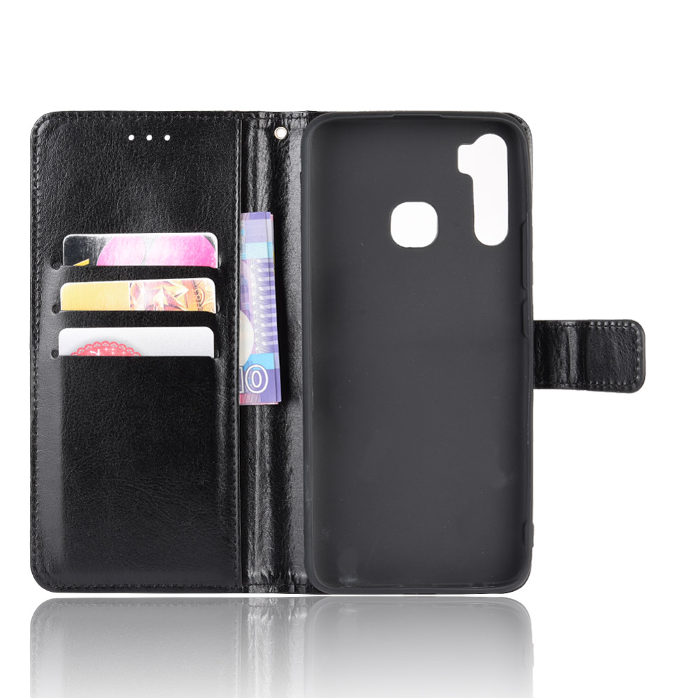 Infinix S5/S5 Lite/X652/X652B Case, PU Leather Wallet Case Phone Cover with Wrist Strap