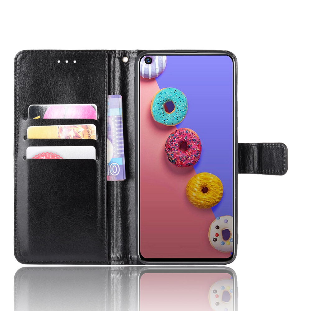 Infinix S5/S5 Lite/X652/X652B Case, PU Leather Wallet Case Phone Cover with Wrist Strap