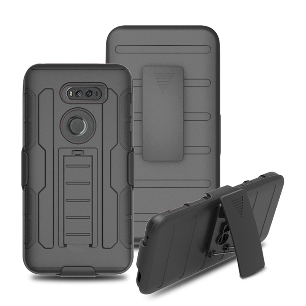 LG V30 Case, Combo Shell Cover w/Built-in Kickstand + Swivel Belt Clip Holster