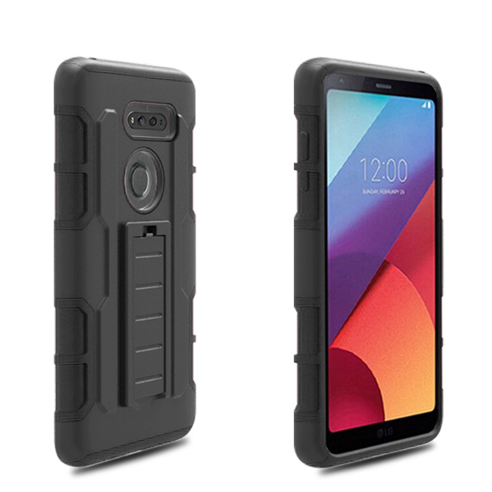 LG V30 Case, Combo Shell Cover w/Built-in Kickstand + Swivel Belt Clip Holster