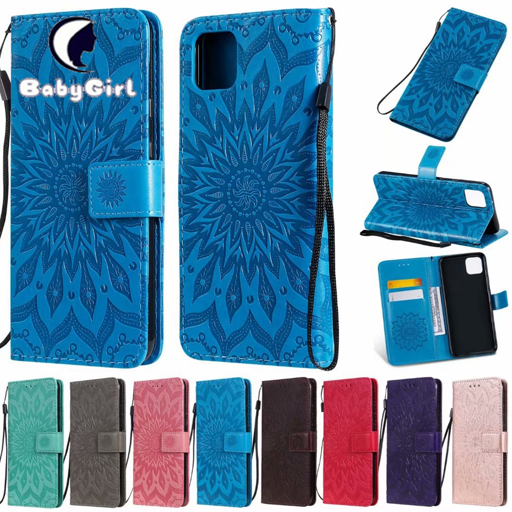 Embossed Leather Wallet Case For Google Pixel XL 2 Pixel 3a Pixel 4 XL Flip Holder Card Slots Cover