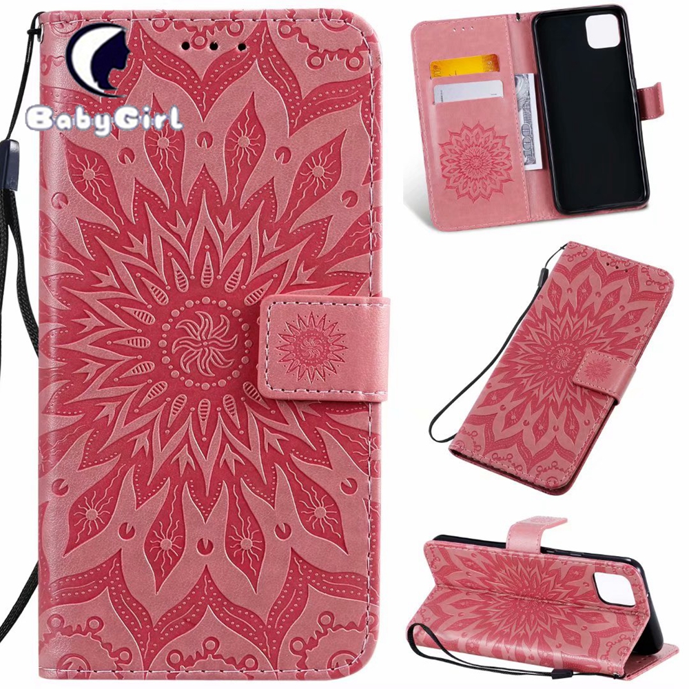 Embossed Leather Wallet Case For Google Pixel XL 2 Pixel 3a Pixel 4 XL Flip Holder Card Slots Cover