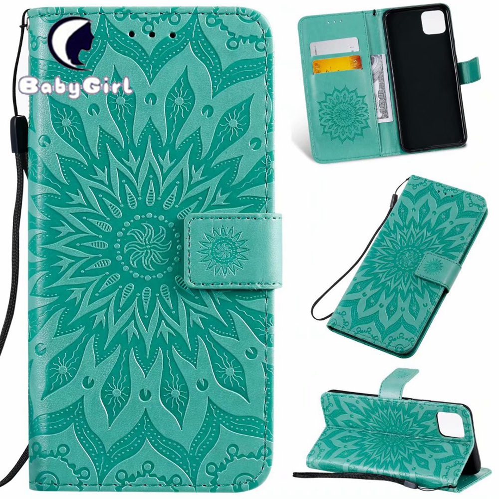 Embossed Leather Wallet Case For Google Pixel XL 2 Pixel 3a Pixel 4 XL Flip Holder Card Slots Cover