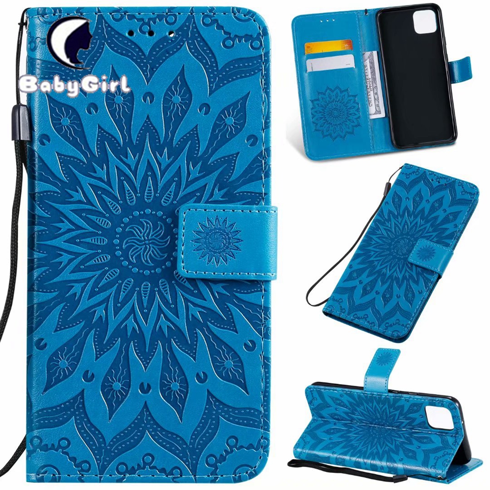 Embossed Leather Wallet Case For Google Pixel XL 2 Pixel 3a Pixel 4 XL Flip Holder Card Slots Cover