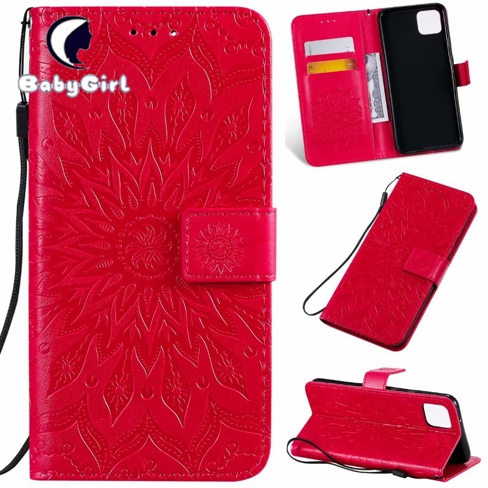 Embossed Leather Wallet Case For Google Pixel XL 2 Pixel 3a Pixel 4 XL Flip Holder Card Slots Cover