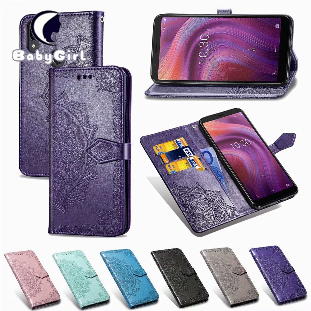 Alcatel 3V 2019 Alcatel 3X 2019 Cases 3D Flower New High Quality Flip Leather Protective Phone Cover