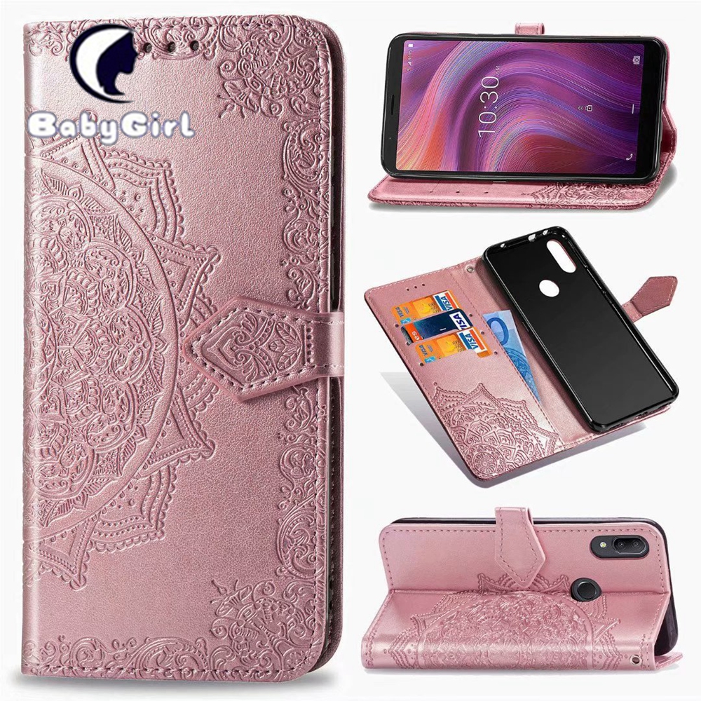 Alcatel 3V 2019 Alcatel 3X 2019 Cases 3D Flower New High Quality Flip Leather Protective Phone Cover