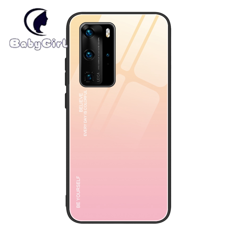 Huawei P20 Lite P20 Pro P30 Lite P30 Pro P40 Lite E P40 Pro+ Plus Gradient Tempered Glass Cover Case