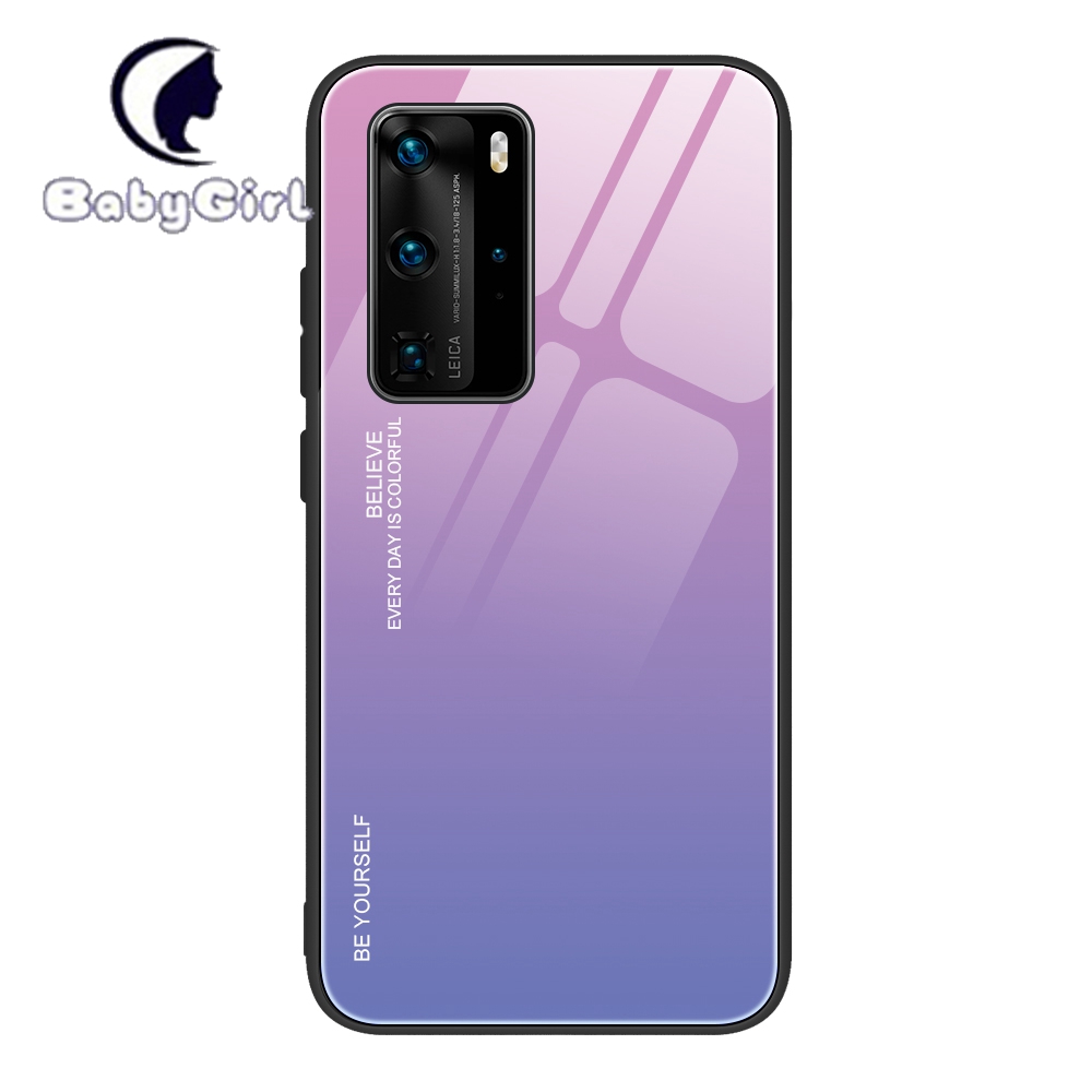Huawei P20 Lite P20 Pro P30 Lite P30 Pro P40 Lite E P40 Pro+ Plus Gradient Tempered Glass Cover Case