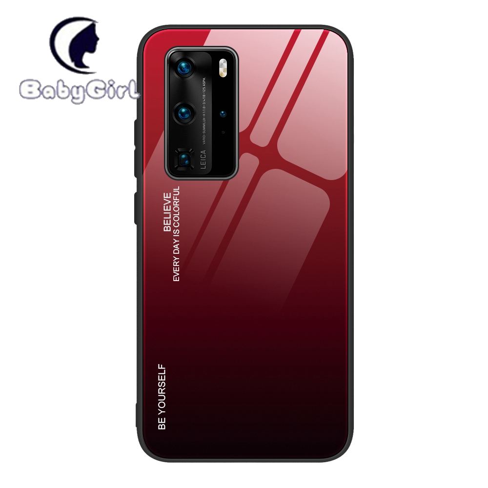Huawei P20 Lite P20 Pro P30 Lite P30 Pro P40 Lite E P40 Pro+ Plus Gradient Tempered Glass Cover Case